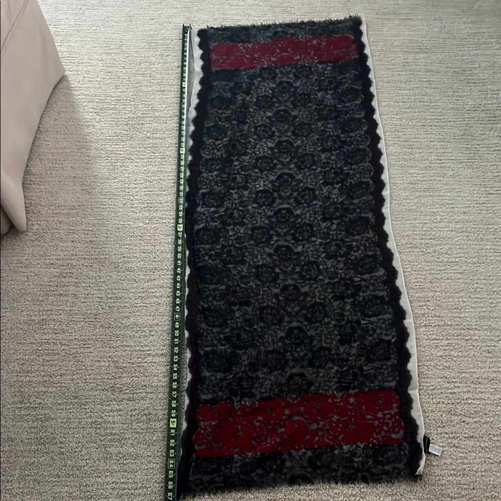 Elegant Black and Red Scarf
